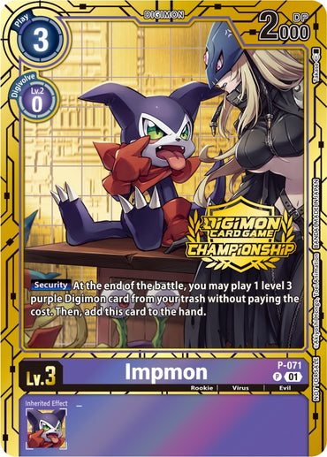 Impmon [P-071] (Championship 2023 Gold Card Set) [Promotional Cards] 