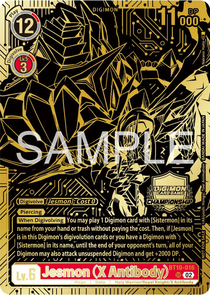 Jesmon [BT10-016] (X Antibody) (2023 Championship Finals 1st Place) [Xros Encounter Promos] 