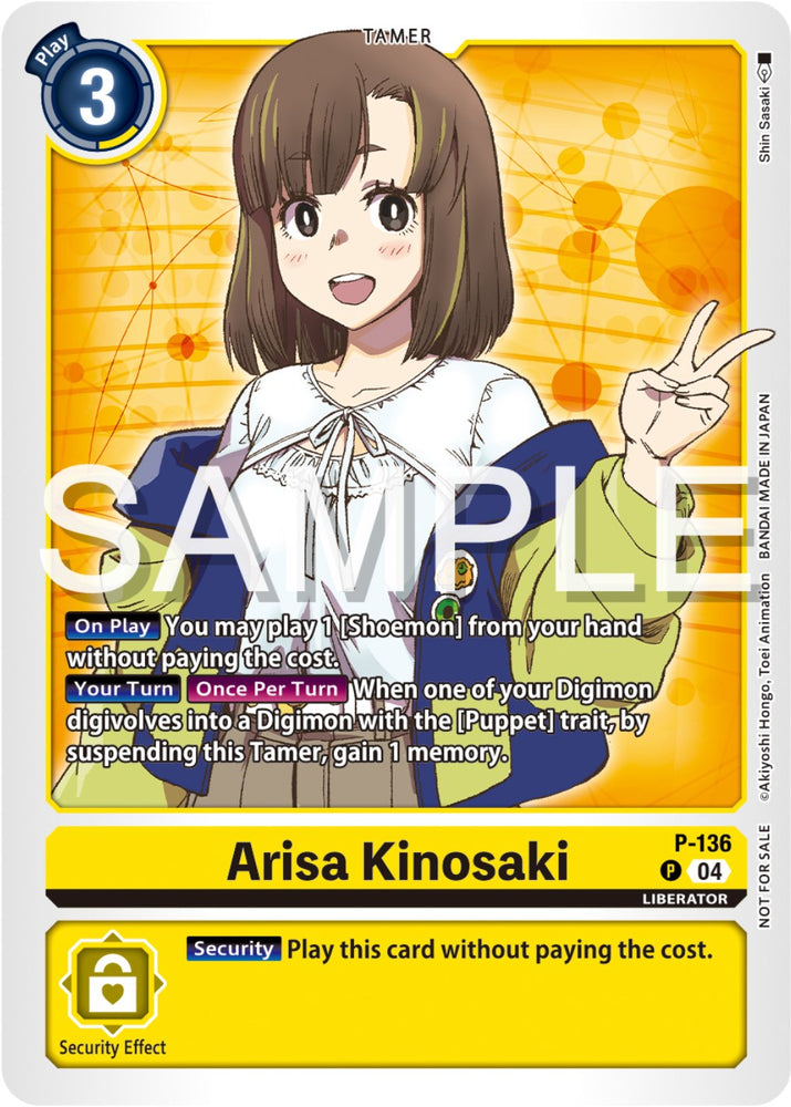 Arisa Kinosaki [P-136] (Digimon Liberator Promotion Pack) [Promotional Cards] 