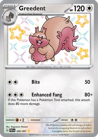 Greedent (206/091) [Scarlet &amp; Violet: Paldean Fates] 