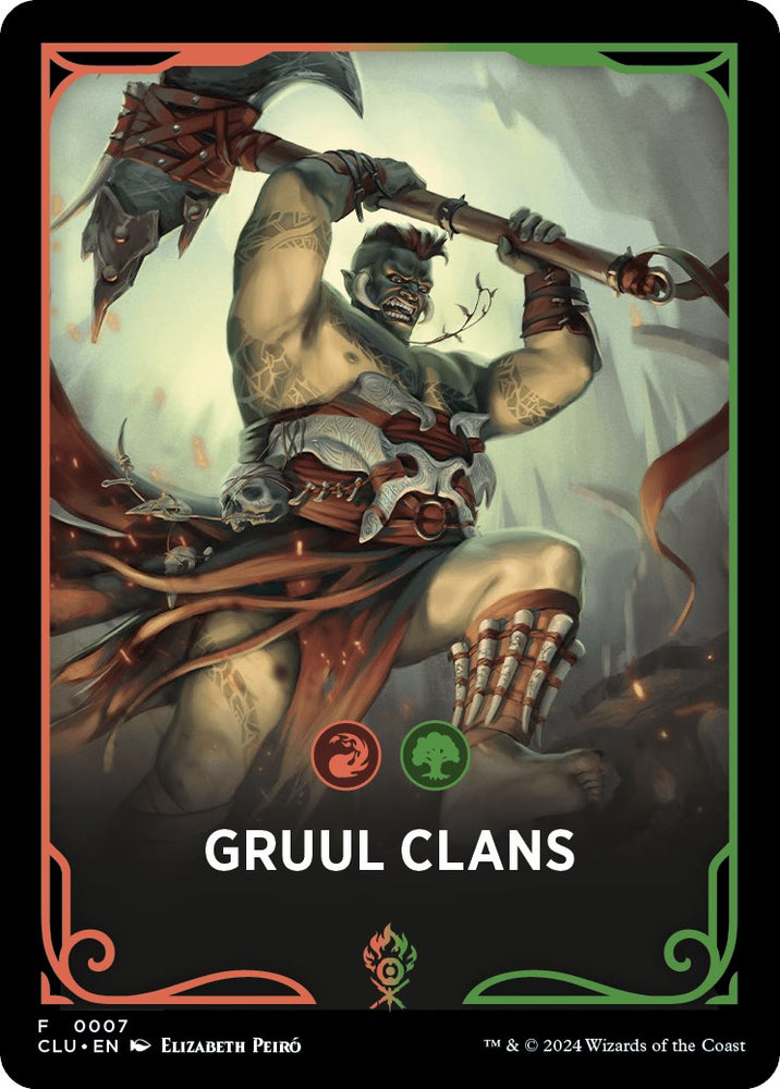 Gruul Clans Theme Card [Ravnica: Clue Edition Tokens] 