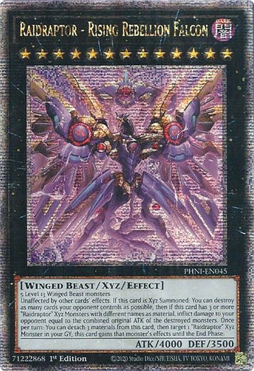 Raidraptor - Rising Rebellion Falcon [PHNI-EN045] Quarter Century Secret Rare 