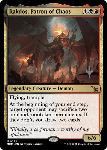 Rakdos, Patron of Chaos (Promo Pack) [Murders at Karlov Manor Promos] 