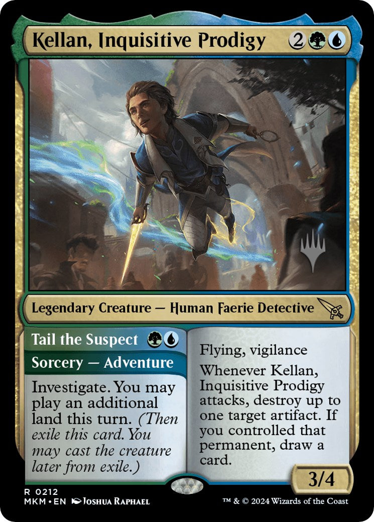 Kellan, Inquisitive Prodigy // Tail the Suspect (Promo Pack) [Murders at Karlov Manor Promos] 