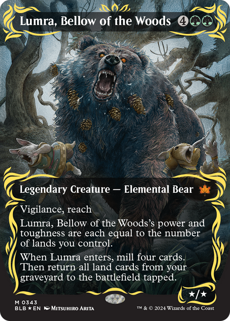 Lumra, Bellow of the Woods (Borderless) (Raised Foil) [Bloomburrow] 