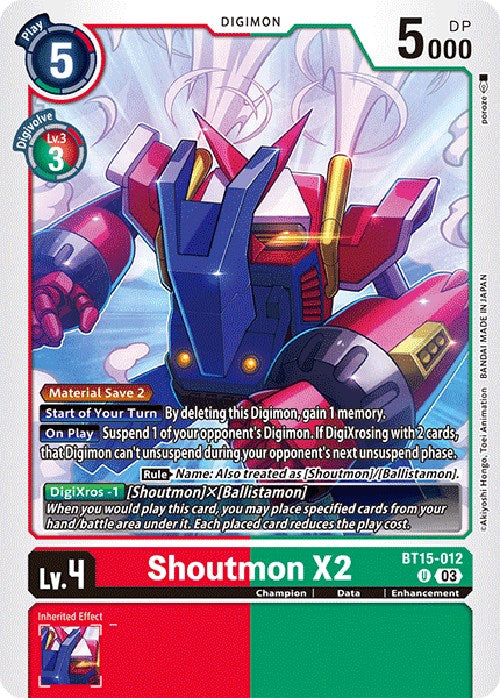 Shoutmon X2 [BT15-012] [Exceed Apocalypse] 
