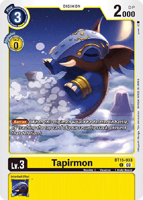 Tapirmon [BT15-033] [Exceed Apocalypse] 