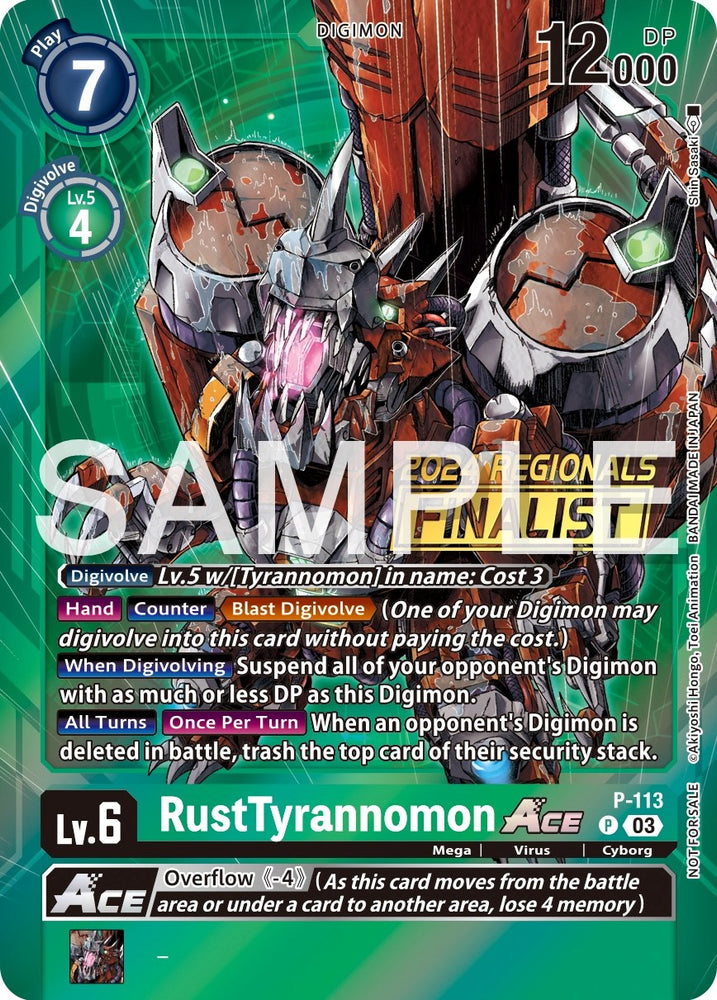 RustTyrannomon Ace [P-113] (2024 Regionals Finalist) [Promotional Cards] 