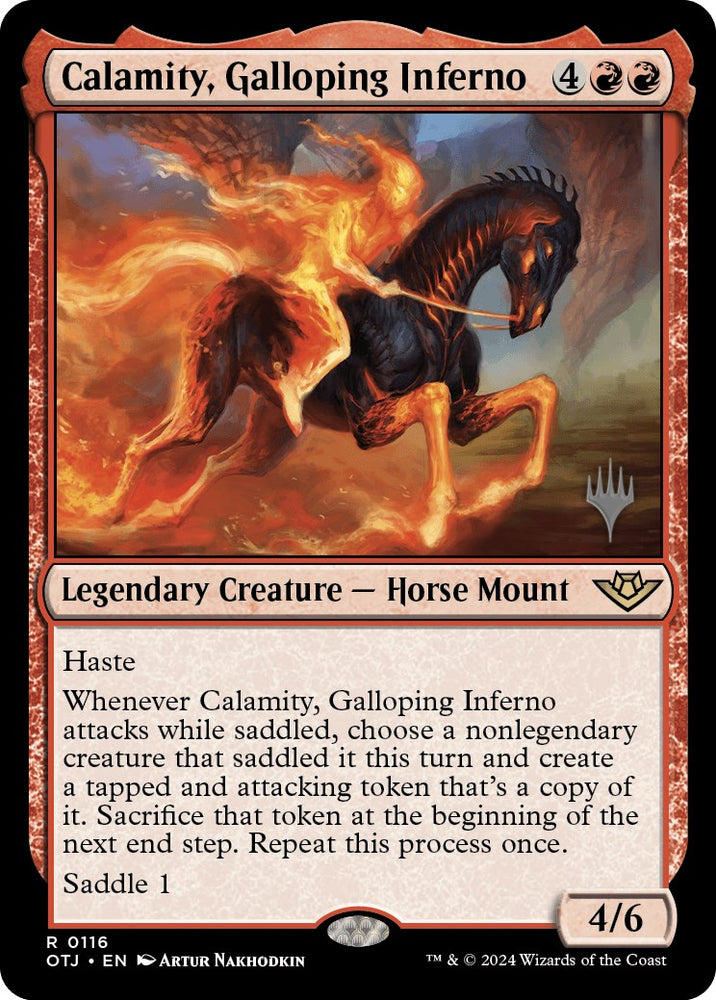 Calamity, Galloping Inferno (Promo Pack) [Outlaws of Thunder Junction Promos] 