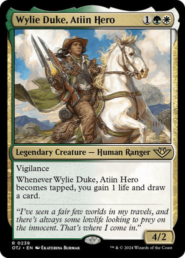 Wylie Duke, Atiin Hero (Promo Pack) [Outlaws of Thunder Junction Promos] 