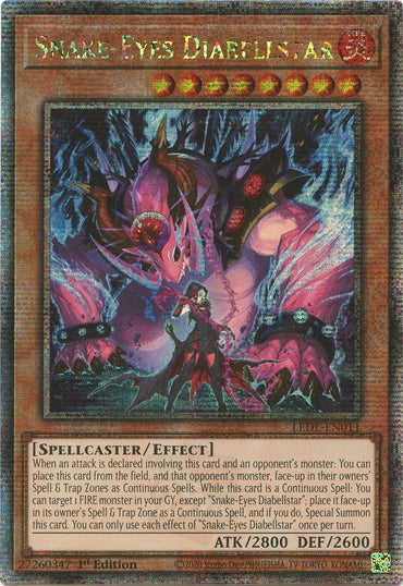 Snake-Eyes Diabellstar [LEDE-EN011] Quarter Century Secret Rare 