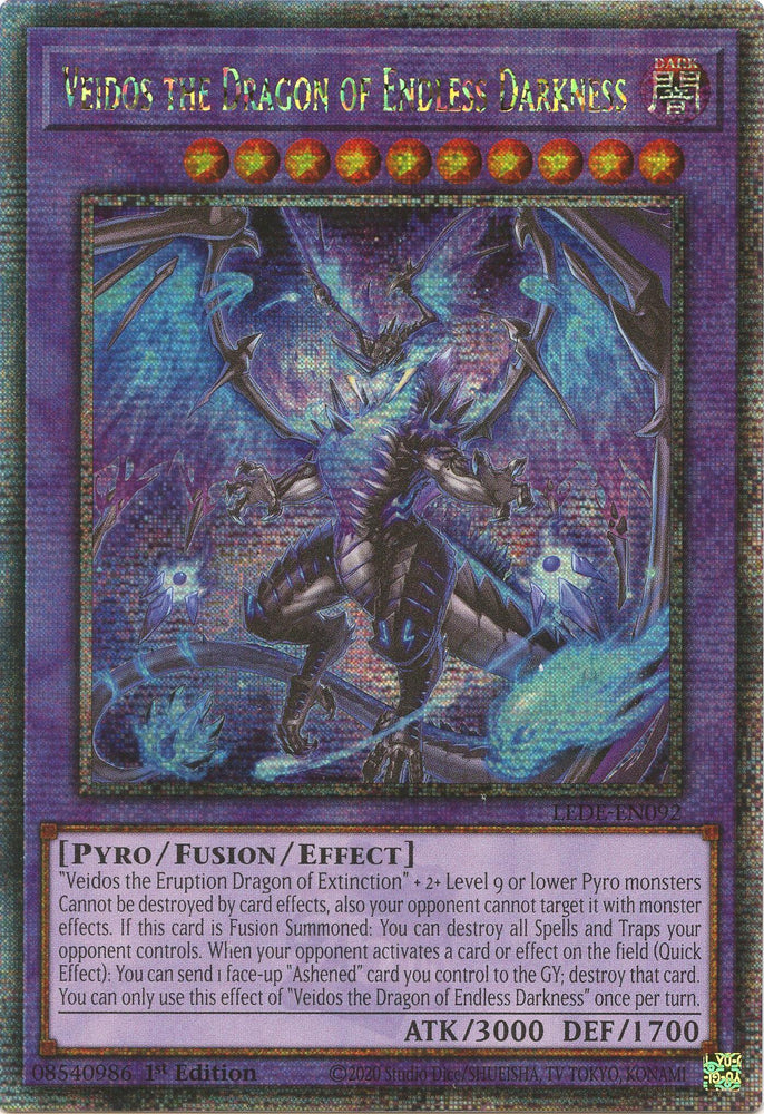 Veidos the Dragon of Endless Darkness (Quarter Century Secret Rare) [LEDE-EN092] Quarter Century Secret Rare 