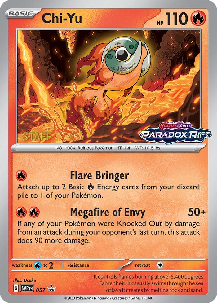 Chi-Yu (057) (Staff Prerelease Promo) [Scarlet &amp; Violet: Black Star Promos] 