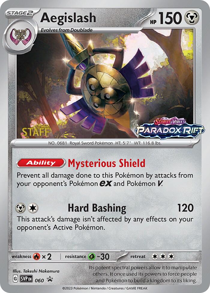 Aegislash (060) (Staff Prerelease Promo) [Scarlet &amp; Violet: Black Star Promos] 