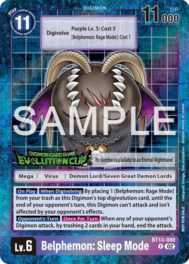 Belphemon: Sleep Mode [BT13-088] (2024 Evolution Cup) [Versus Royal Knights Booster Promos] 