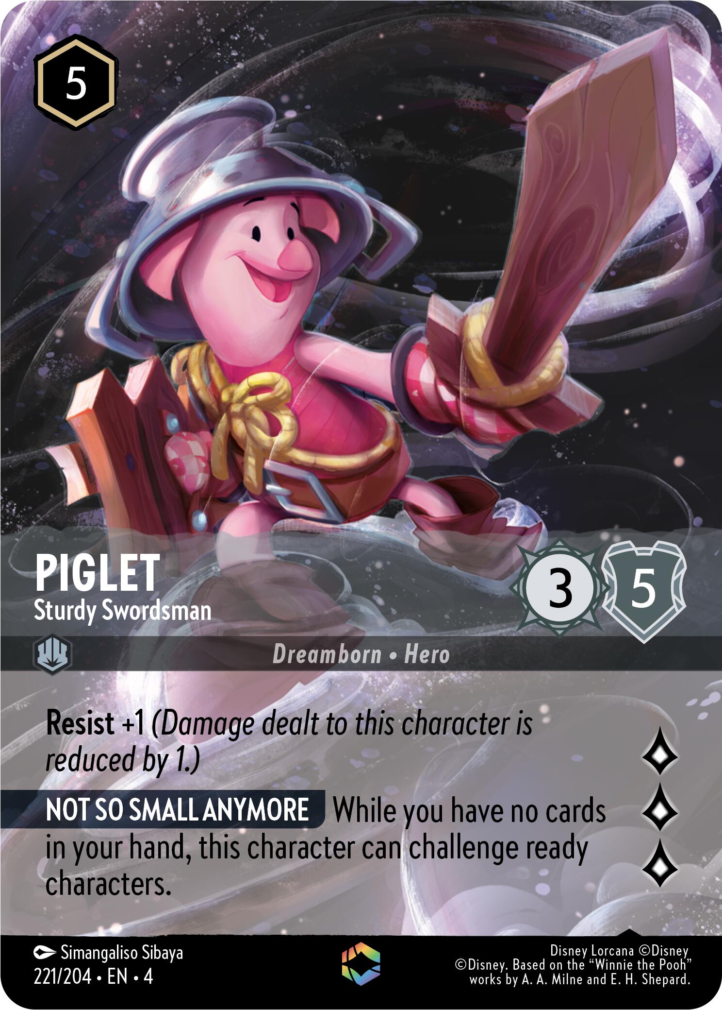 Piglet - Sturdy Swordsman (Enchanted) (221/204) [Ursula's Return] 