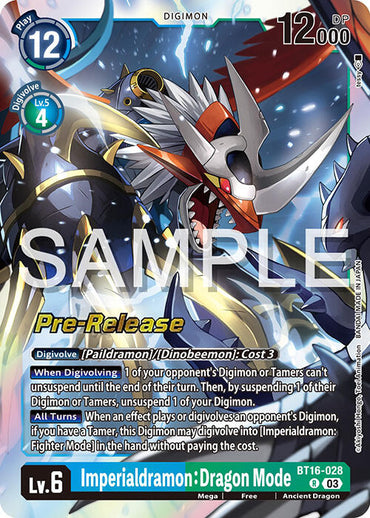 Imperialdramon: Dragon Mode [BT16-028] [Beginning Observer Pre-Release Promos] 