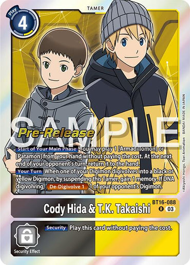 Cody Hida &amp; TK Takaishi [BT16-088] [Beginning Observer Pre-Release Promos] 