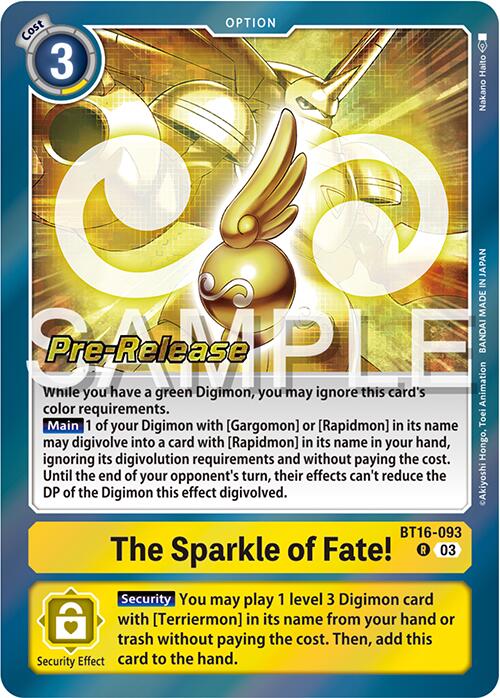 The Sparkle of Fate! [BT16-093] [Beginning Observer Pre-Release Promos] 