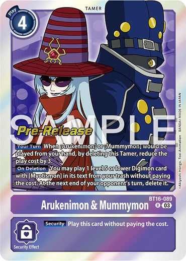Arukenimon &amp; Mummymon [BT16-089] [Beginning Observer Pre-Release Promos] 