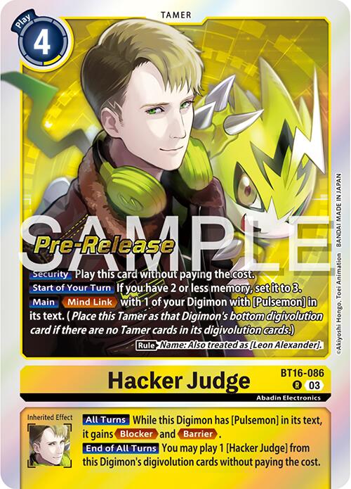 Hacker Judge [BT16-086] [Beginning Observer Pre-Release Promos] 