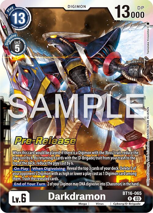 Darkdramon [BT16-065] [Beginning Observer Pre-Release Promos] 