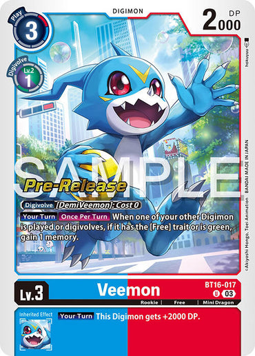 Veemon [BT16-017] [Beginning Observer Pre-Release Promos] 
