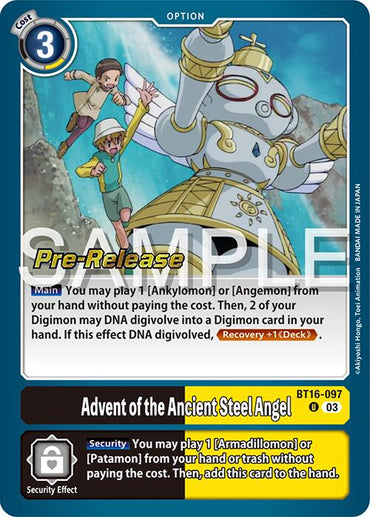 Advent of the Ancient Steel Angel [BT16-097] [Beginning Observer Pre-Release Promos] 
