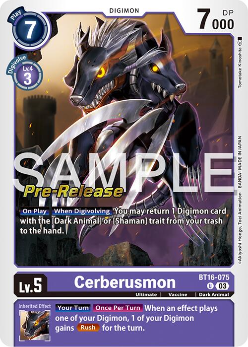 Cerberusmon [BT16-075] [Beginning Observer Pre-Release Promos] 
