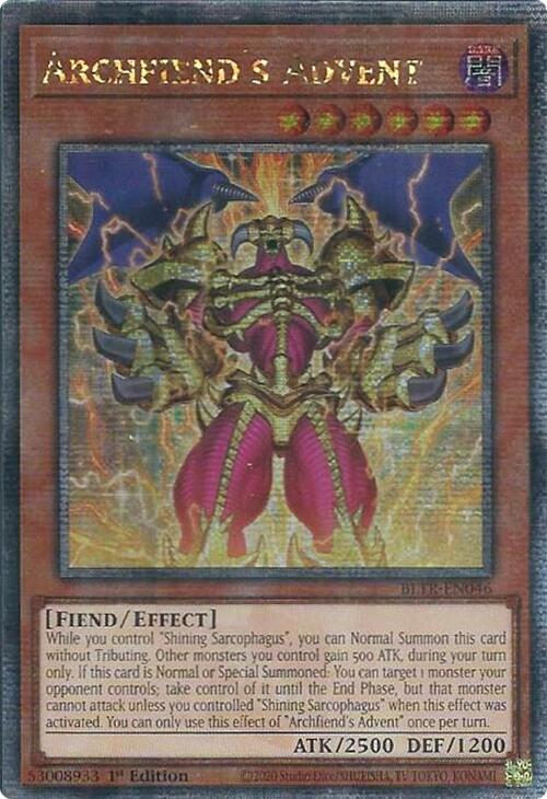 Archfiend's Advent (Quarter Century Secret Rare) [BLTR-EN046] Quarter Century Secret Rare 