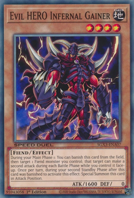 Evil HERO Infernal Gainer [SGX3-ENA07] Common 