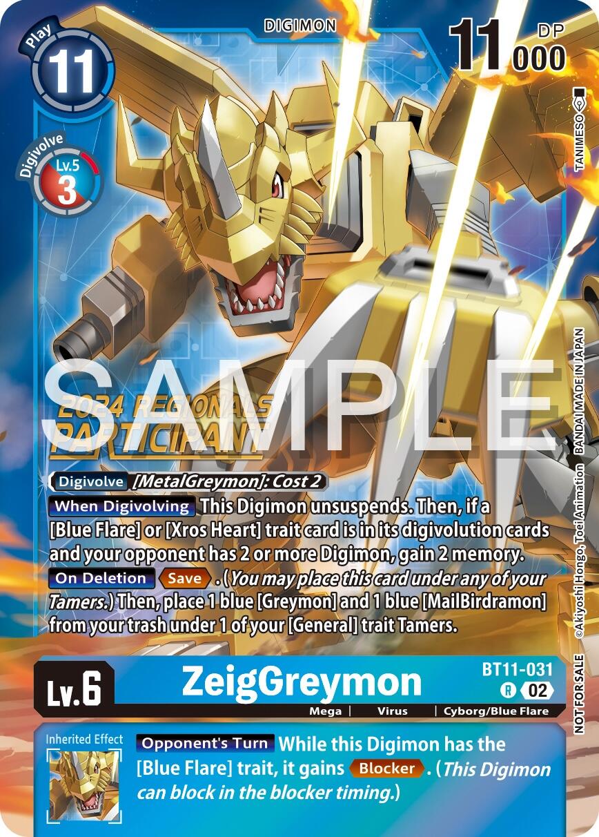 ZeigGreymon [BT11-031] (2024 Regionals Participant) [Dimensional Phase]