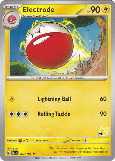 Electrode (067/193) (Pikachu Stamp #25) [Battle Academy 2024] 