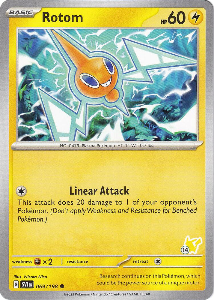 Rotom (069/198) (Pikachu Stamp #14) [Battle Academy 2024] 