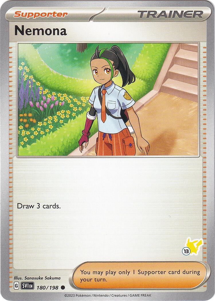 Nemona (180/198) (Pikachu Stamp #13) [Battle Academy 2024] 