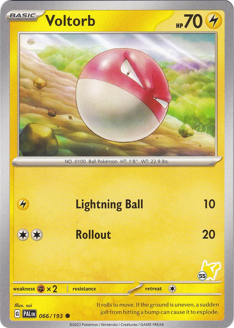 Voltorb (066/193) (Pikachu Stamp #55) [Battle Academy 2024] 