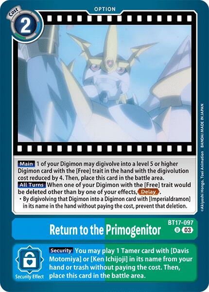Return to the Primogenitor [BT17-097] [Secret Crisis] 