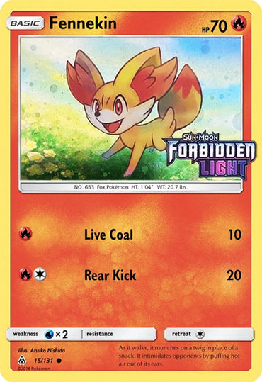 Fennekin (15/131) (Cosmos Holo) (Toys R' Us Promo) [Sun &amp; Moon: Forbidden Light] 