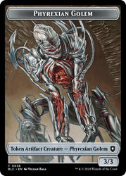 Phyrexian Golem // Faerie Double-Sided Token [Bloomburrow Commander Tokens] 
