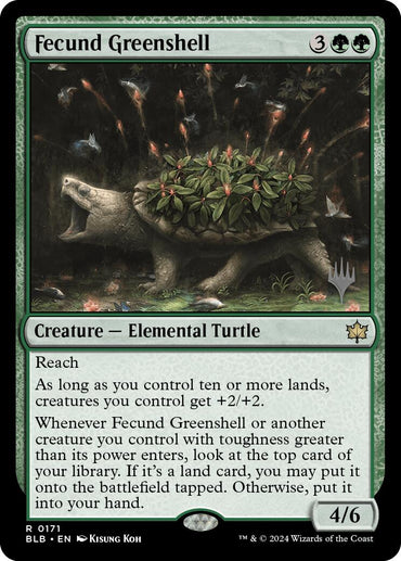Fecund Greenshell (Promo Pack) [Bloomburrow Promos]