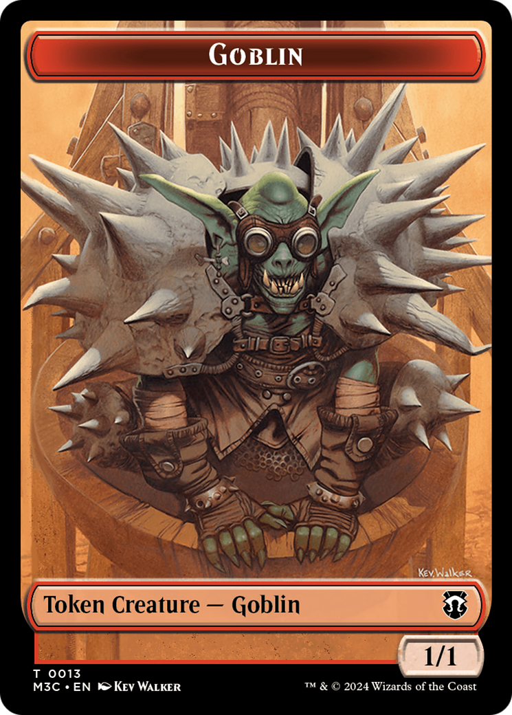 Goblin (Ripple Foil) // Tarmogoyf Double-Sided Token [Modern Horizons 3 Commander Tokens] 