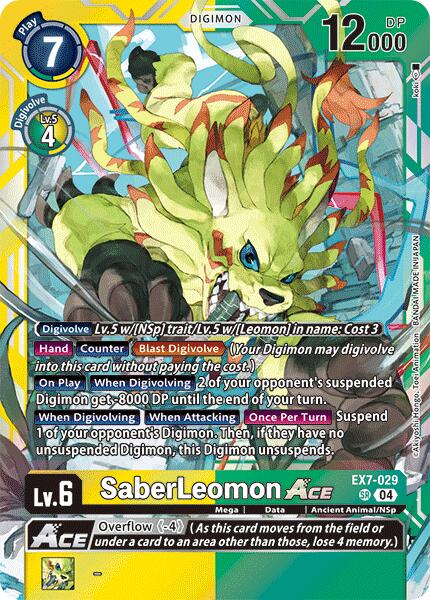 SaberLeomon ACE [EX7-029] [Digimon LIBERATOR] 