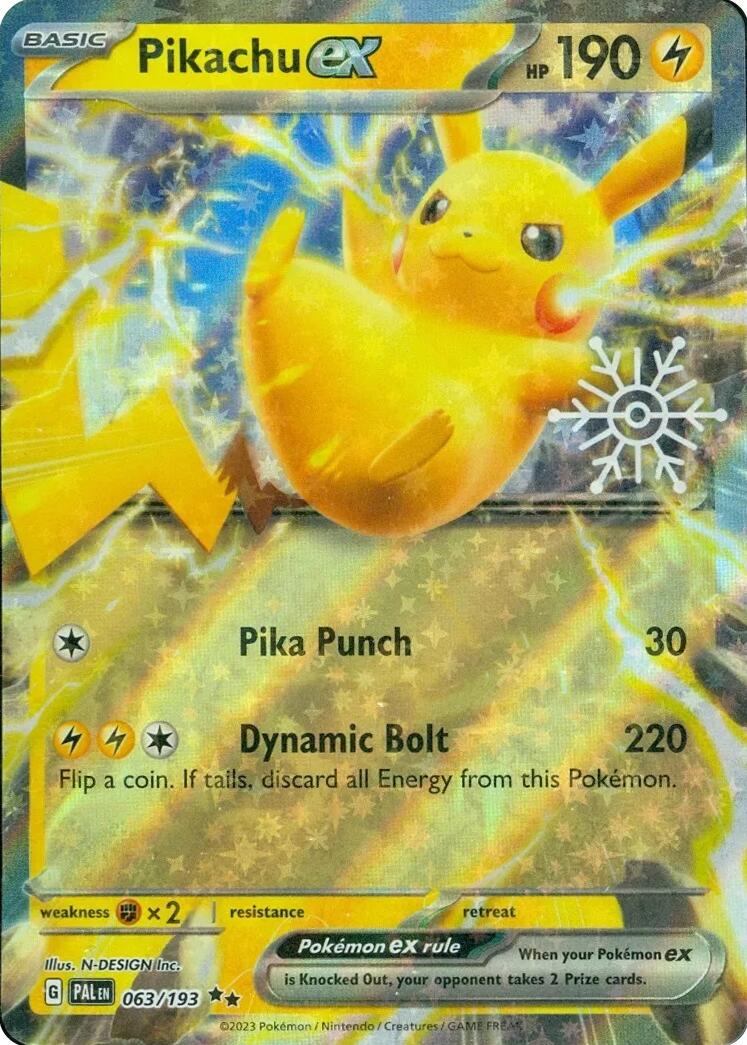 Pikachu ex (063/193) (Holiday Calendar) [Miscellaneous Cards] 