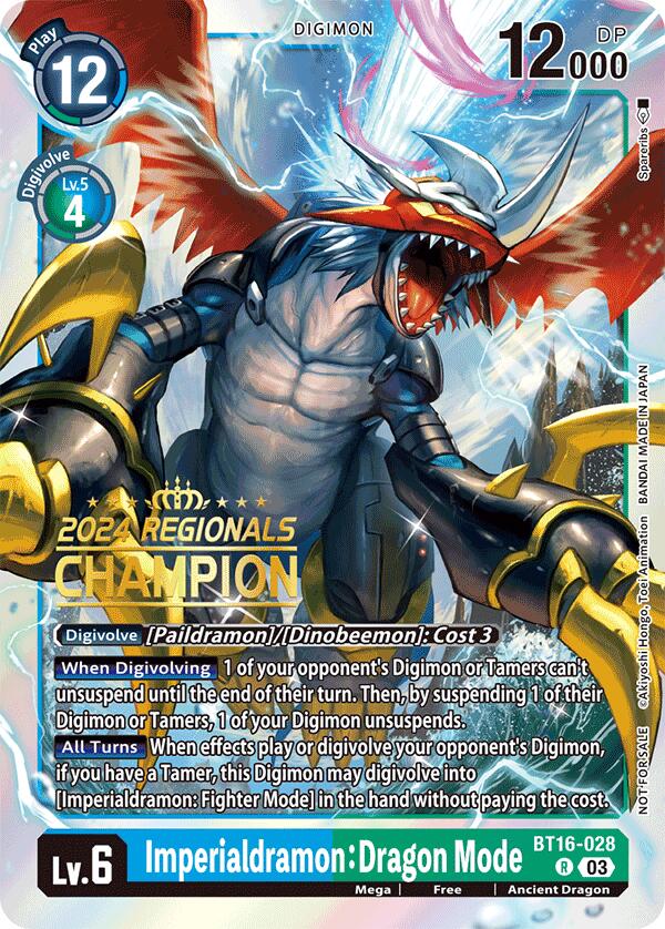 Imperialdramon: Dragon Mode [BT16-028] (2024 Regionals Champion) [Beginning Observer] 