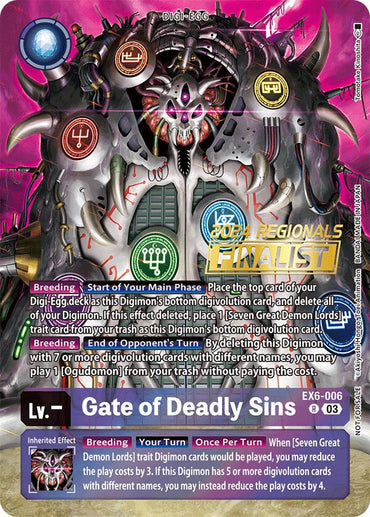 Gate of Deadly Sins [EX6-006] (2024 Regionals Finalist) [Infernal Ascension]