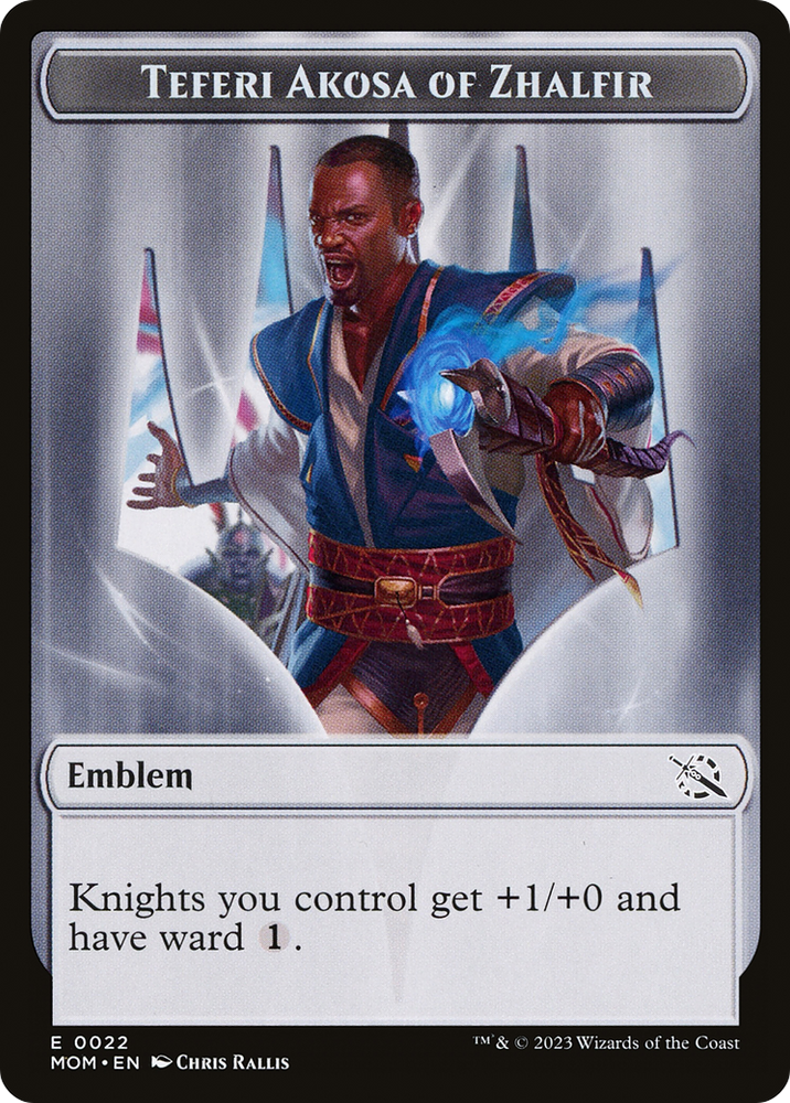 Treasure (20) // Teferi Akosa of Zhalfir Emblem Double-Sided Token [March of the Machine Tokens] 