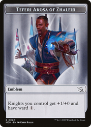 Treasure (21) // Teferi Akosa of Zhalfir Emblem Double-Sided Token [March of the Machine Tokens] 