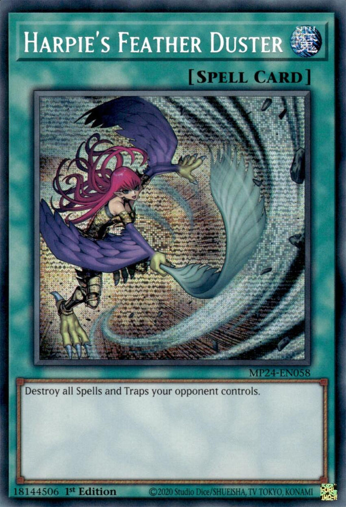 Harpie's Feather Duster (Alternate Art) [MP24-EN058] Prismatic Secret Rare 
