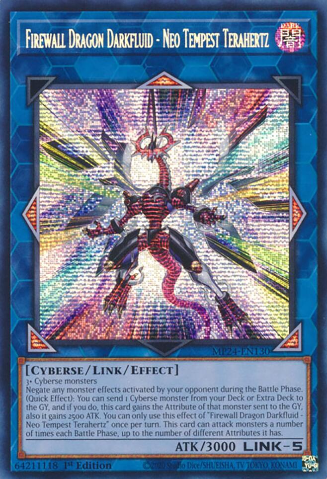Firewall Dragon Darkfluid - Neo Tempest Terahertz [MP24-EN130] Prismatic Secret Rare 