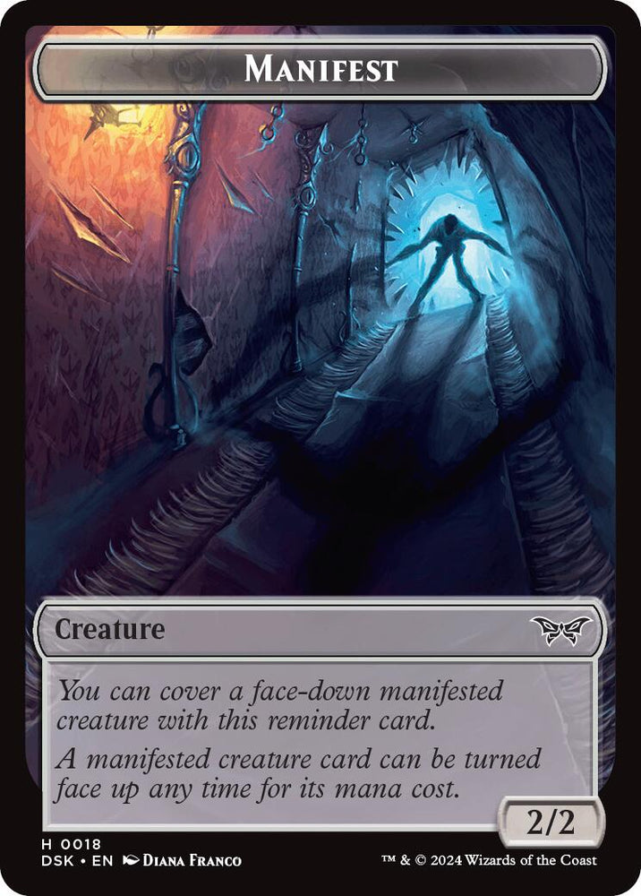 Spider // Manifest Double-Sided Token [Duskmourn: House of Horror Tokens] 